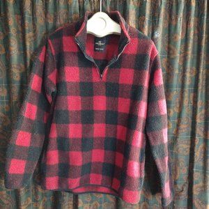 OLD RIVER Buffalo Plaid 1/4 zip Fleece Size M